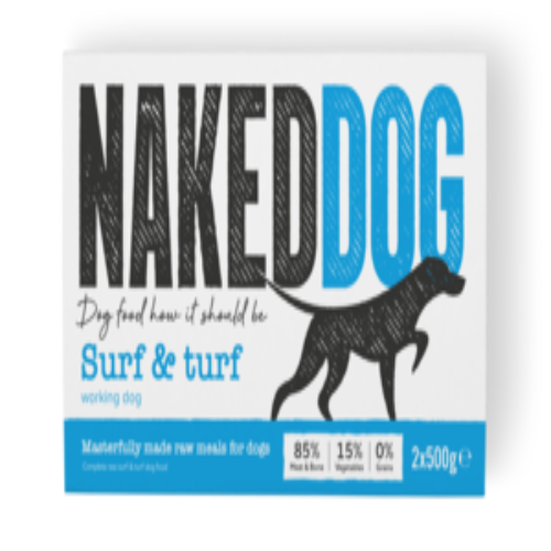 Raw Dog Food Naked Dog Surf & Turf Kingston upon Thames Dog Food Raw Barf Diet Meaty Bones 